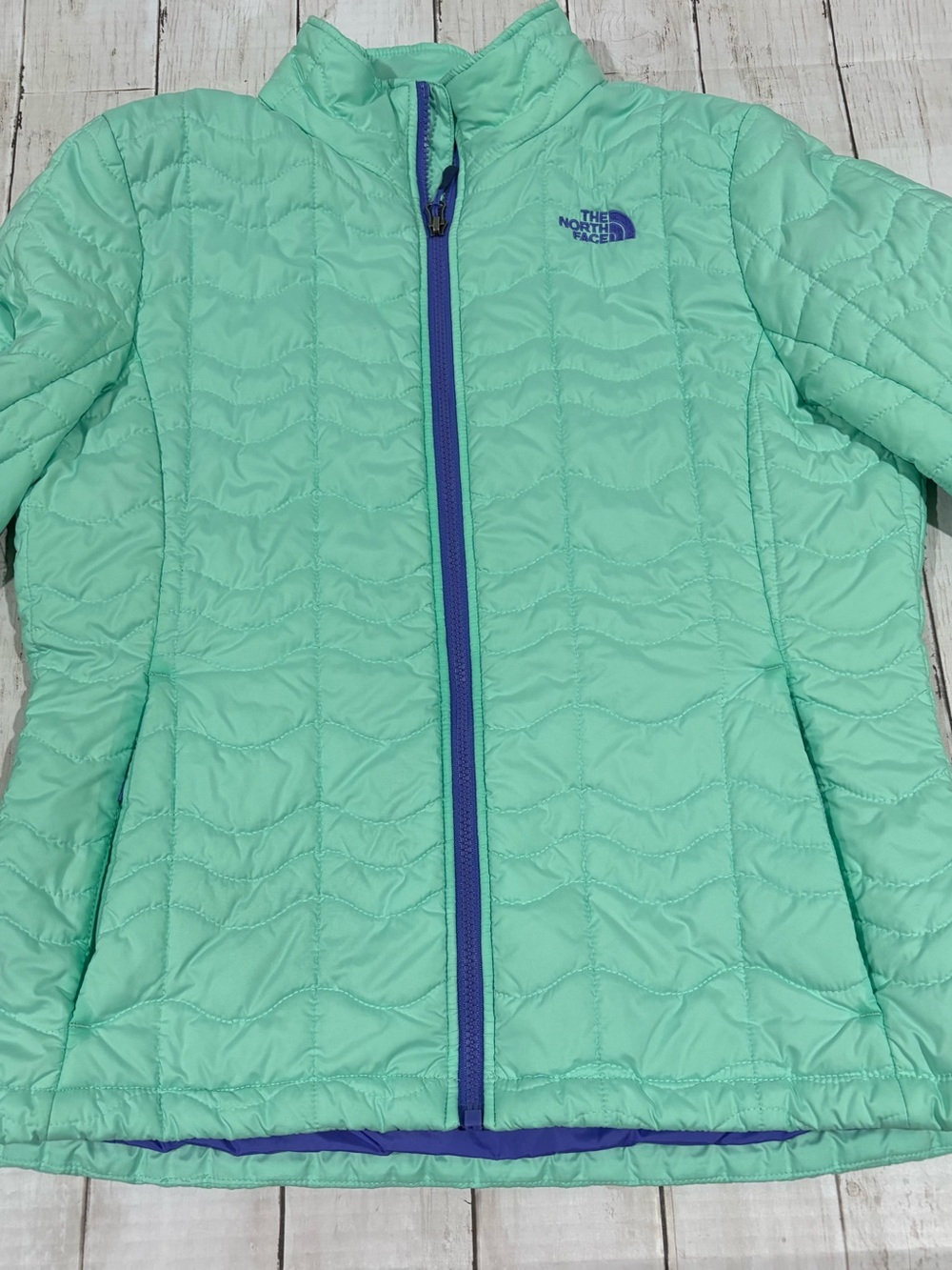North Face Women's Bombay Puffer Jacket Mint Green Large - Picture 6 of 13
